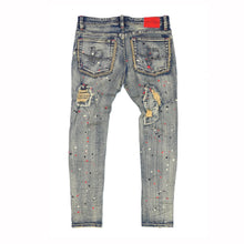 Load image into Gallery viewer, F1778 Frost Shredded Jeans w/ paint - Vintage
