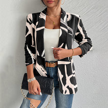Load image into Gallery viewer, Women's Abstract Print Blazer Button Long Sleeve Work Jacket
