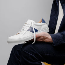 Load image into Gallery viewer, 61-101-NVY OLYMPIAS Italian Calfskin and Crocodile Stripe, Navy
