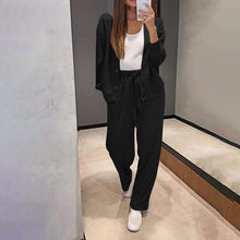 Load image into Gallery viewer, Casual Knit Cardigan With Pocket &amp; Drawstring Lounge Pants
