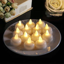 Load image into Gallery viewer, 6/12PCS Floating Candle Lights LED Floating Candles Flameless Tea Lights Warm Yellow Battery Operated Waterproof Decoration for Wedding Thanksgiving Christmas Waterproof Flameless on Water Candles LED Tea Light Wedding Party Decorative
