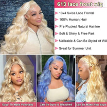 Load image into Gallery viewer, 613 hd Lace Frontal Wig 13x6 Lace Frontal Wig Human Hair for Women Blonde Human Hair Wig 13x4 Body Wave Lace Front Wigs on Sale
