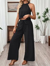 Load image into Gallery viewer, Women's Halter Neck Cropped Top &amp; Wide-Leg Pants Two-Piece Set
