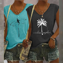 Load image into Gallery viewer, 2-Pack Women's V-Neck Sleeveless Tank Tops – Loose Fit Casual Summer Beach Shirts
