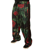 Load image into Gallery viewer, Dolce &amp; Gabbana Black Floral Polyester Jogger Sweatpants Pants
