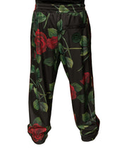 Load image into Gallery viewer, Dolce &amp; Gabbana Black Floral Polyester Jogger Sweatpants Pants
