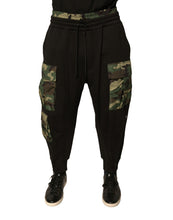 Load image into Gallery viewer, Dolce &amp; Gabbana Black Camouflage Cotton Jogger Cargo Pants
