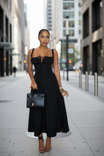 Load image into Gallery viewer, Women’s Solid-Colored Bustier Slit Lace-Up Casual Dress
