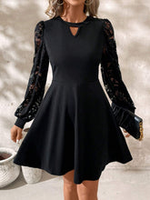 Load image into Gallery viewer, Luxury Black Long Sleeve Mini Dress Sophisticated &amp; Timeless Dress
