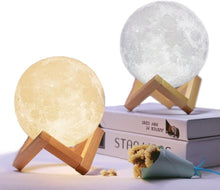 Load image into Gallery viewer, Moon Lamp Moon Light Night Light for Kids Gift for Women USB Charging and Touch Control Brightness 3D Printed Warm and Cool White Lunar Lamp
