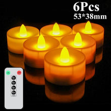 Load image into Gallery viewer, 6/24Pcs Flameless LED Candles Electric Fake Candle Battery Operated LED Tea Lights in Warm White for Wedding Table Festival Celebration Halloween Tea Light Creative Lamp Battery Powered Home Wedding Birthday Party Decoration Lighting
