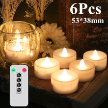Load image into Gallery viewer, 6/24Pcs Flameless LED Candles Electric Fake Candle Battery Operated LED Tea Lights in Warm White for Wedding Table Festival Celebration Halloween Tea Light Creative Lamp Battery Powered Home Wedding Birthday Party Decoration Lighting
