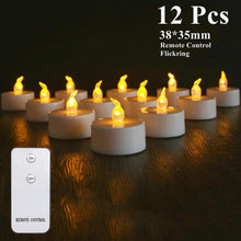 Load image into Gallery viewer, 6/24Pcs Flameless LED Candles Electric Fake Candle Battery Operated LED Tea Lights in Warm White for Wedding Table Festival Celebration Halloween Tea Light Creative Lamp Battery Powered Home Wedding Birthday Party Decoration Lighting
