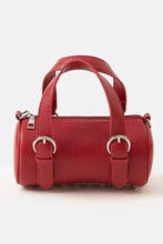 Load image into Gallery viewer, Fame Faux Leather Buckle Strap : Cylinder Hand Bag
