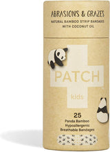 Load image into Gallery viewer, PATCH Kids Bamboo Bandages – Eco-Friendly, Hypoallergenic First Aid Strips with Coconut Oil – Biodegradable, Compostable, Latex-Free, Plastic-Free, 25 Count (Pack of 3)

