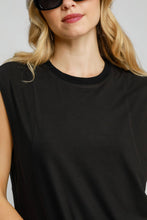 Load image into Gallery viewer, Round Neck Sleeveless High-Low Curved Hemline Mini Dress – Trendy High-Low Dress, Sleeveless Mini Dress, Curved Hemline Dress, Flattering Round Neck Dress, Chic High-Low Dress

