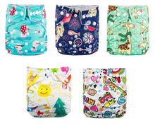 Load image into Gallery viewer, Modern Luxury Printed Baby Nappy 5pcs/Lot Washable Diapers Good Quality Pocket Diaper For Kids
