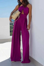 Load image into Gallery viewer, Halter Neck Wide Leg : With Keyhole Detail Jumpsuit
