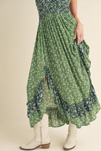 Load image into Gallery viewer, Ditsy Floral Ruffled Hem Maxi Cami Dress For Women –Romantic Floral Print, Flowy Maxi Length, Feminine &amp; Elegant Design for Casual &amp; Special Occasions
