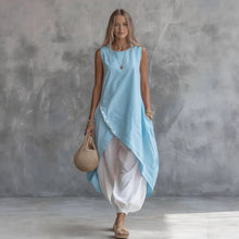Load image into Gallery viewer, Solid-Color Sleeveless Loose-Fit Dress With Patch Pockets
