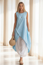 Load image into Gallery viewer, Women's Sleeveless Asymmetric Tunic &amp; Harem Pants Two-Piece Set

