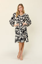 Load image into Gallery viewer, Double Take Full Size Printed Ruffle Hem Dress with Pocket Stylish &amp; Functional Women Dress
