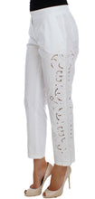 Load image into Gallery viewer, Dolce &amp; Gabbana White Floral Cutout Dress Sicily Pants

