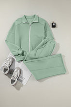 Load image into Gallery viewer, Solid Zip-Up Jacket and Drawstring Pants Set
