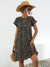 Load image into Gallery viewer, Floral Round Neck Short Sleeve Dress Elegant &amp; Effortless Everyday Style Women Dress
