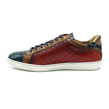 Load image into Gallery viewer, 65-209-RED BREZZA Calfskin &amp; Embossed Crocodile Sneaker, Red
