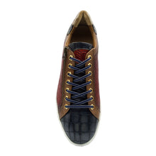 Load image into Gallery viewer, 65-209-RED BREZZA Calfskin &amp; Embossed Crocodile Sneaker, Red
