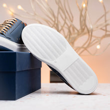 Load image into Gallery viewer, 65-229-NVY Diaz Rubberized Calfskin Sneaker Navy
