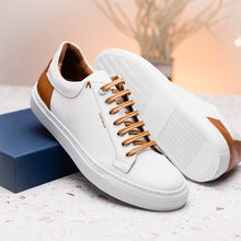 Load image into Gallery viewer, 65-229-WHT Diaz Rubberized Calfskin Sneaker White
