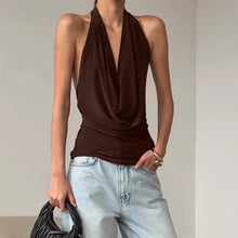 Load image into Gallery viewer, Designer Knitted Backless Boat-Neck Top Women’s Clothing
