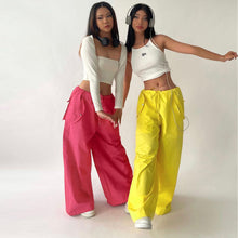 Load image into Gallery viewer, Women's High-Waist Lace-Up Straight-Leg Cargo Pants – Loose Fit
