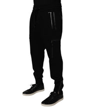 Load image into Gallery viewer, Dolce &amp; Gabbana Black Wool Stretch Jogger Pants
