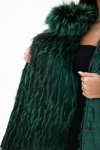 Load image into Gallery viewer, Reversible Genuine Silver Fox  Down Fill Coat

