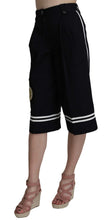 Load image into Gallery viewer, Dolce &amp; Gabbana Black Cotton Cropped Embellished Pants
