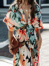 Load image into Gallery viewer, Floral Half Sleeve Dress Classic &amp; Elegant Everyday Style Dress Timeless Dress For Summer
