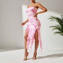 Load image into Gallery viewer, European Sexy Slit : Strapless Dress
