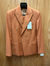 Load image into Gallery viewer, Moda Color Rust Gold Button Double Breasted Turkish Suit
