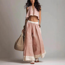 Load image into Gallery viewer, Sleeveless V-Neck Two-Piece Set – Solid Color Lounge &amp; Casual Outfit
