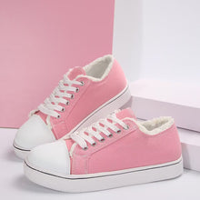 Load image into Gallery viewer, Women's Lace-Up Canvas Sneakers – Lightweight Flat Low-Top
