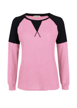 Load image into Gallery viewer, Two Tone Waffle Knit Crewneck Sweater
