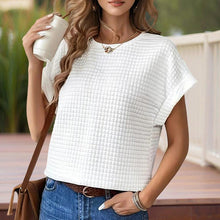 Load image into Gallery viewer, Women’s Textured Cuff Short‑Sleeve Tee
