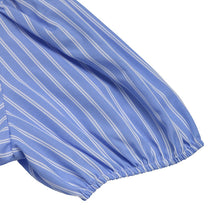 Load image into Gallery viewer, Women’s Striped Tie-Front Puff Sleeve Mini Dress
