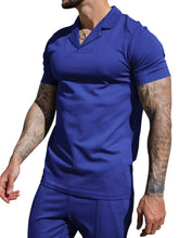 Load image into Gallery viewer, Men's Plus Size Short Sleeve Top and Shorts Set
