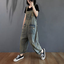 Load image into Gallery viewer, Women's Summer Retro Nostalgic Ripped Denim Overalls

