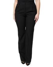 Load image into Gallery viewer, Dolce &amp; Gabbana Black Wool High Waist Boot Cut Dress Pants
