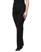 Load image into Gallery viewer, Dolce &amp; Gabbana Black Wool High Waist Boot Cut Dress Pants
